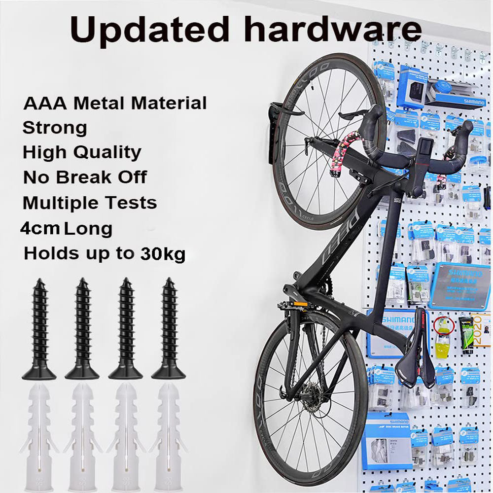 Rubber Coated Wall Mount Bike Rack with J-Hook, 1x Bicycle Hanger