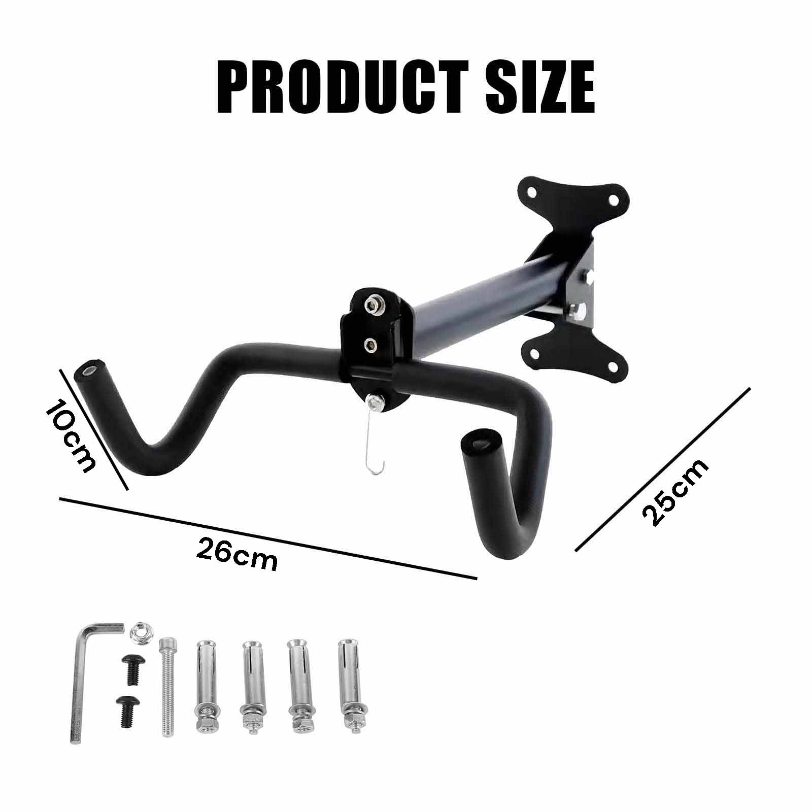 Adjustable Bike Wall Mount with Non-Slip Padding, Metal, 50kg