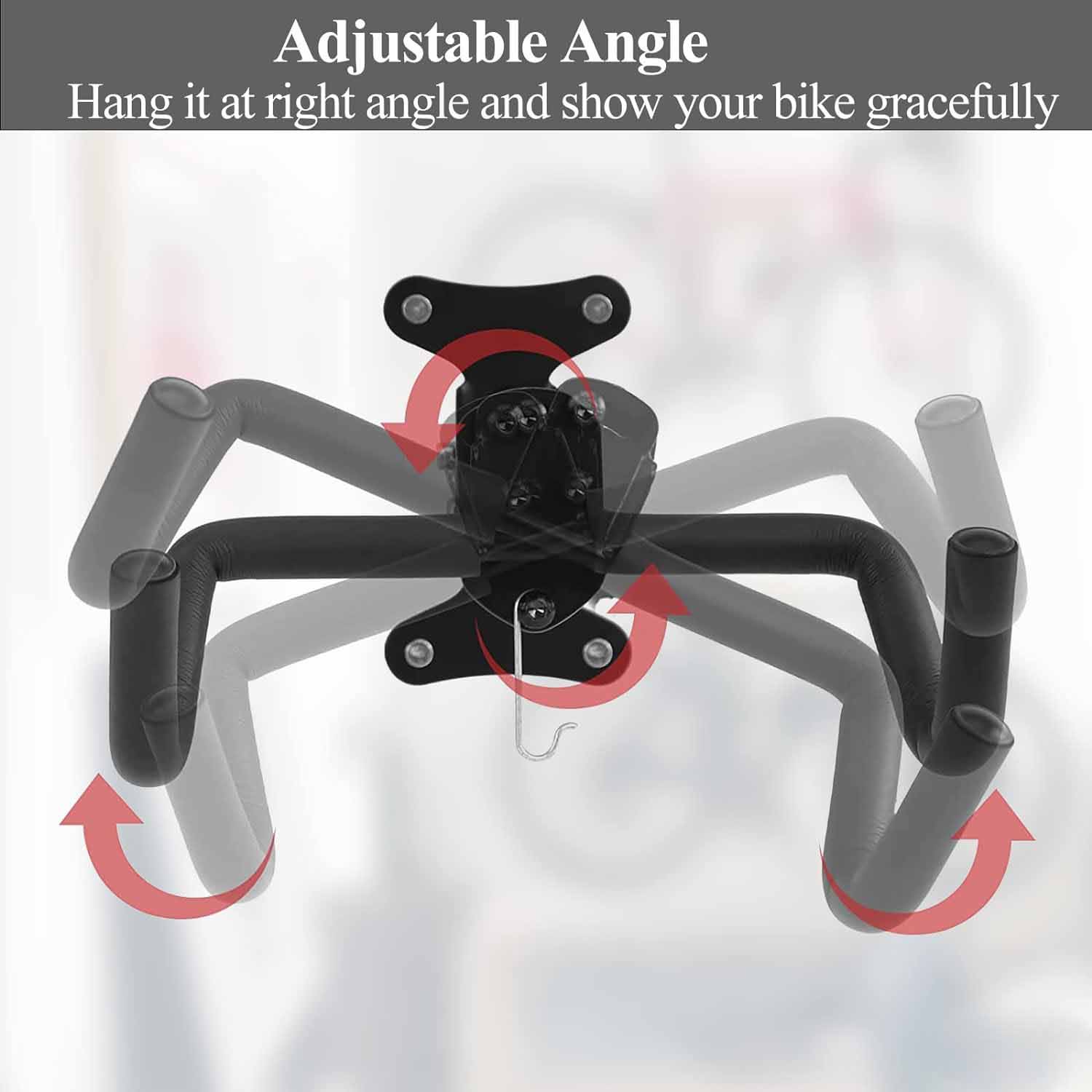 Adjustable Bike Wall Mount with Non-Slip Padding, Metal, 50kg