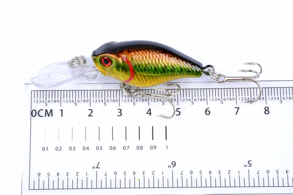 6x 6cm 7.1g Popper Crank Bait Fishing Lures w/ Hooks