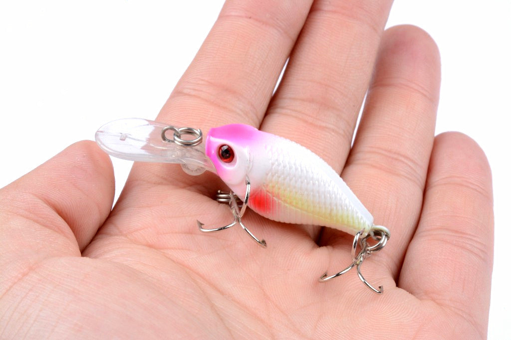 6x 6cm 7.1g Popper Crank Bait Fishing Lures w/ Hooks