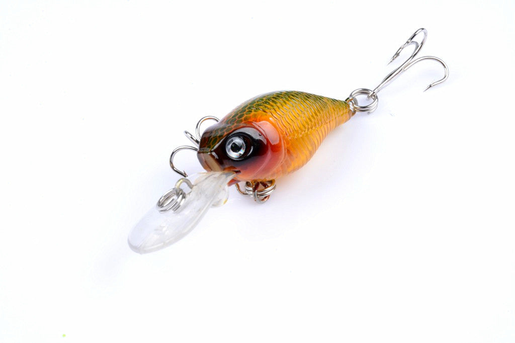 6x 6cm 7.1g Popper Crank Bait Fishing Lures w/ Hooks