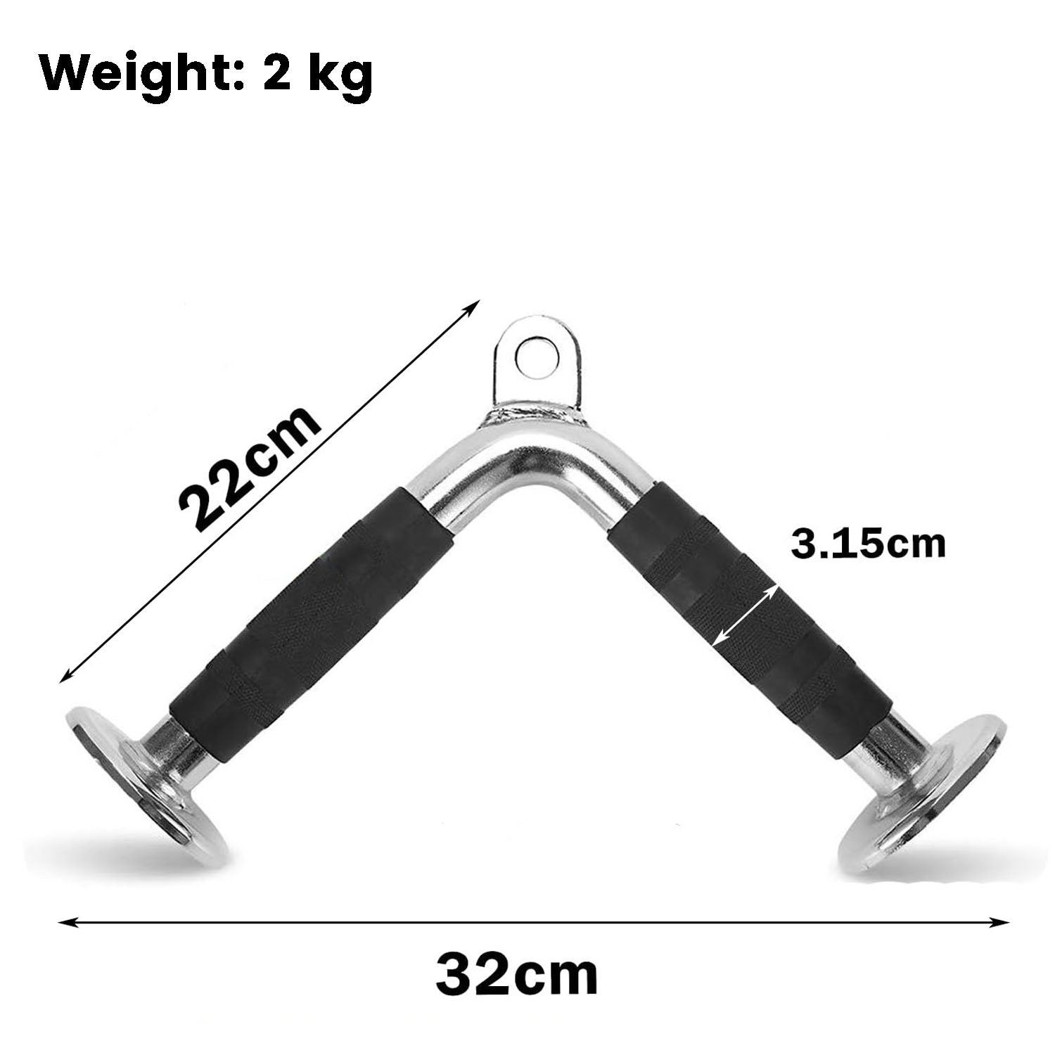 Non-Slip LAT V Bar Pull Handle, 500kg Capacity, Steel