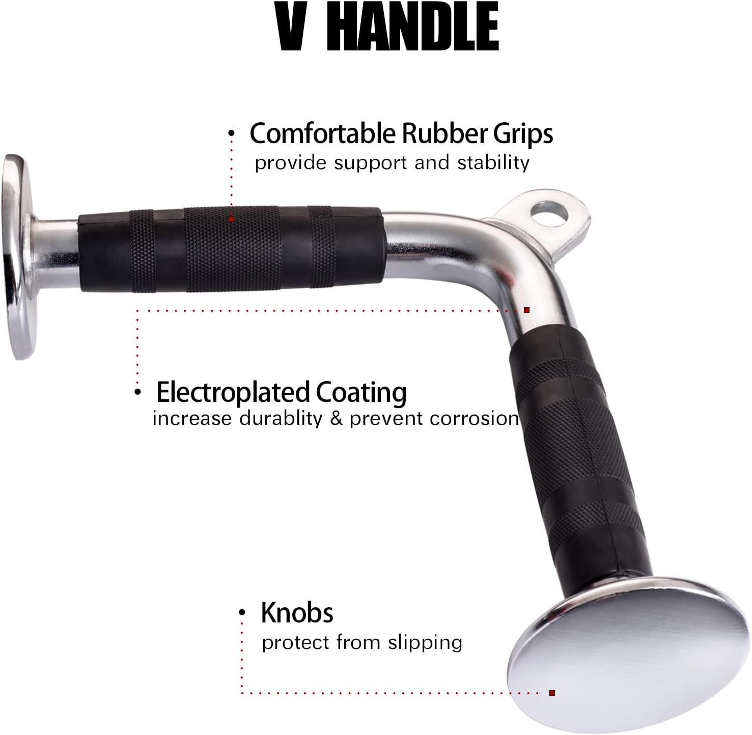 Non-Slip LAT V Bar Pull Handle, 500kg Capacity, Steel