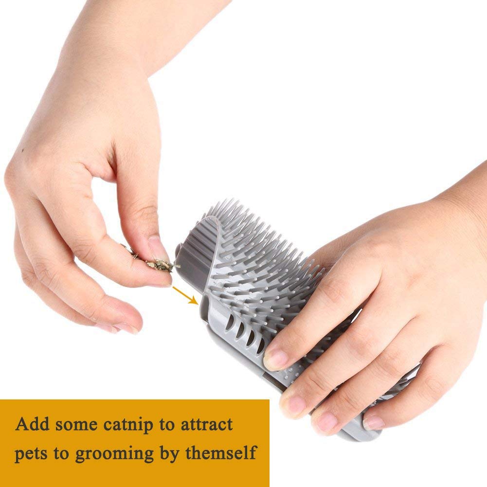 Durable Cat Self Groomer Brush with Catnip and Comb