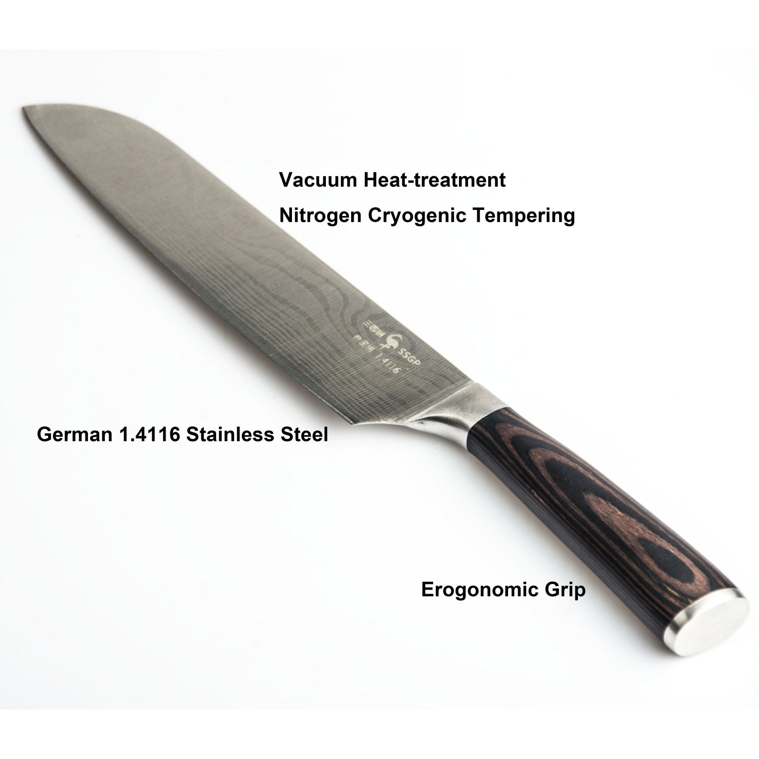 34cm High Carbon Stainless Steel Chef Knife, Ergonomic Handle