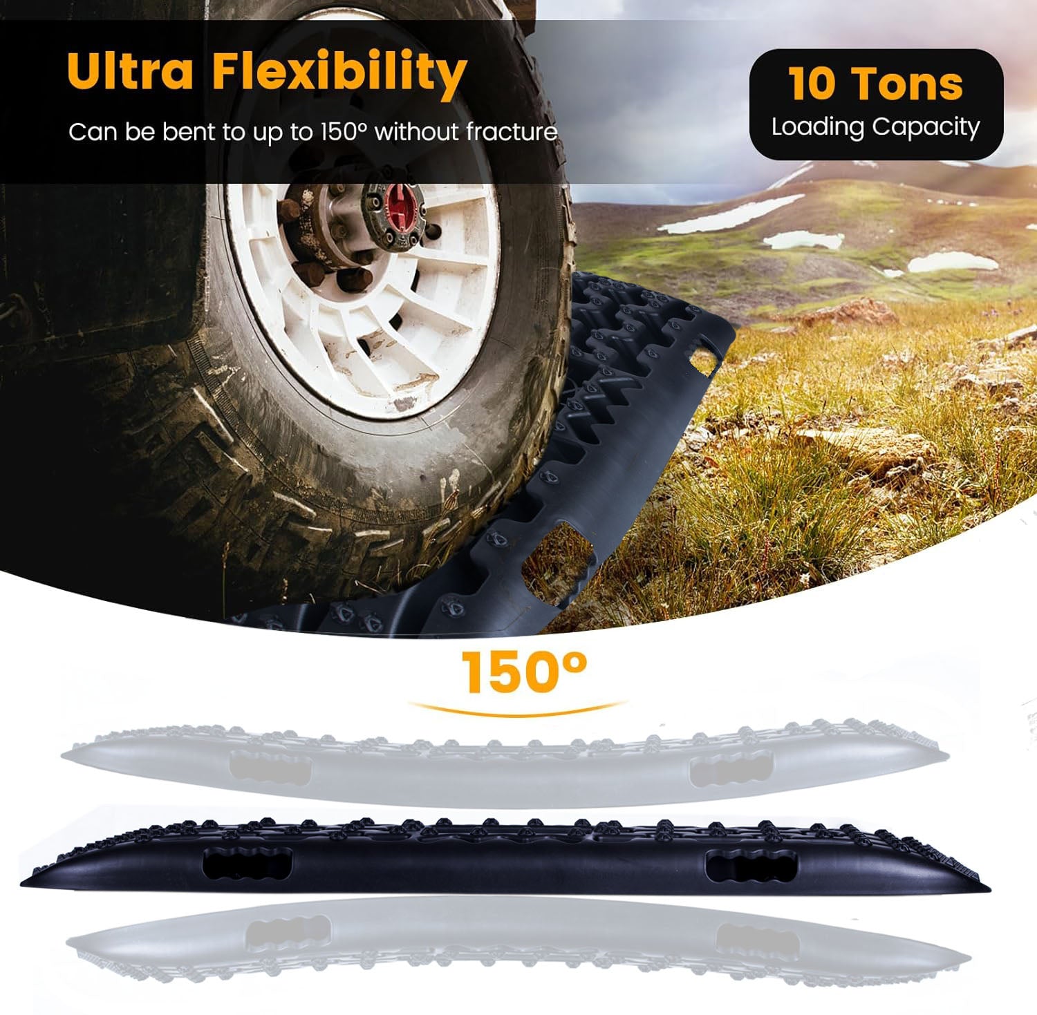 10 Tons Capacity 2 PCS Off-Road Recovery Traction Boards