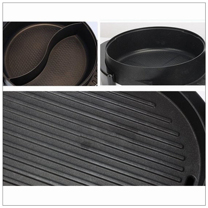 Non-Stick Electric Grill & Hot Pot, 1500W, 5 Temp Levels