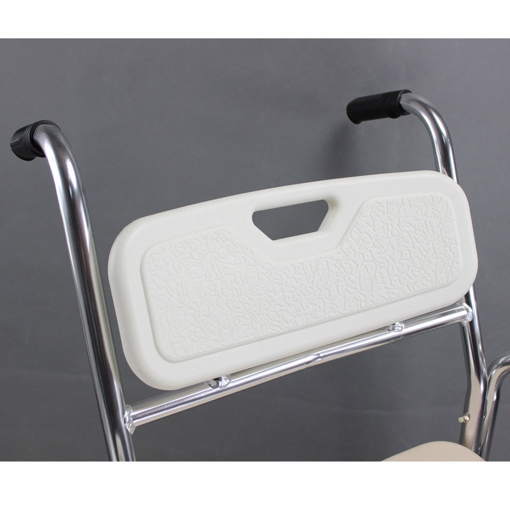 3-in-1 Rolling Wheelchair Commode Shower Chair, 5.7L Bucket