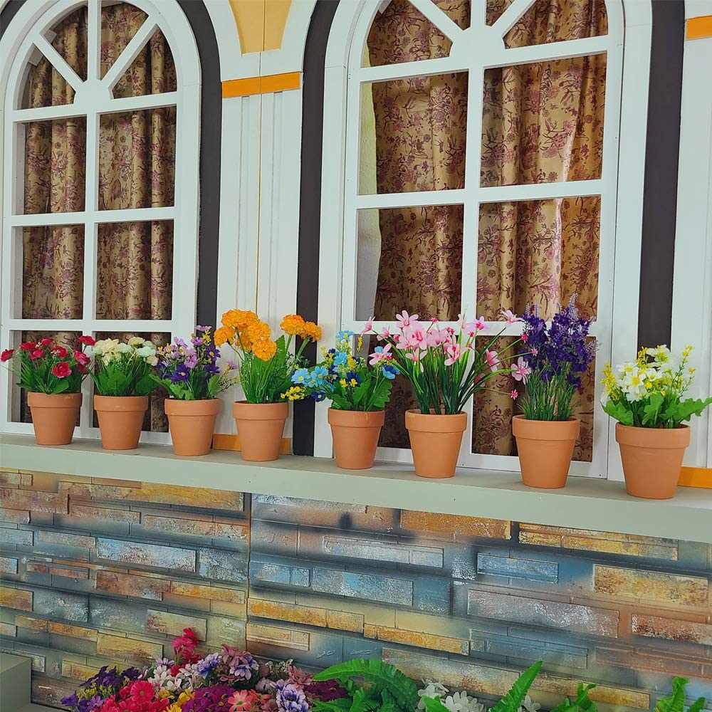 10x 8cm Terracotta Flower Pots with Drainage Holes