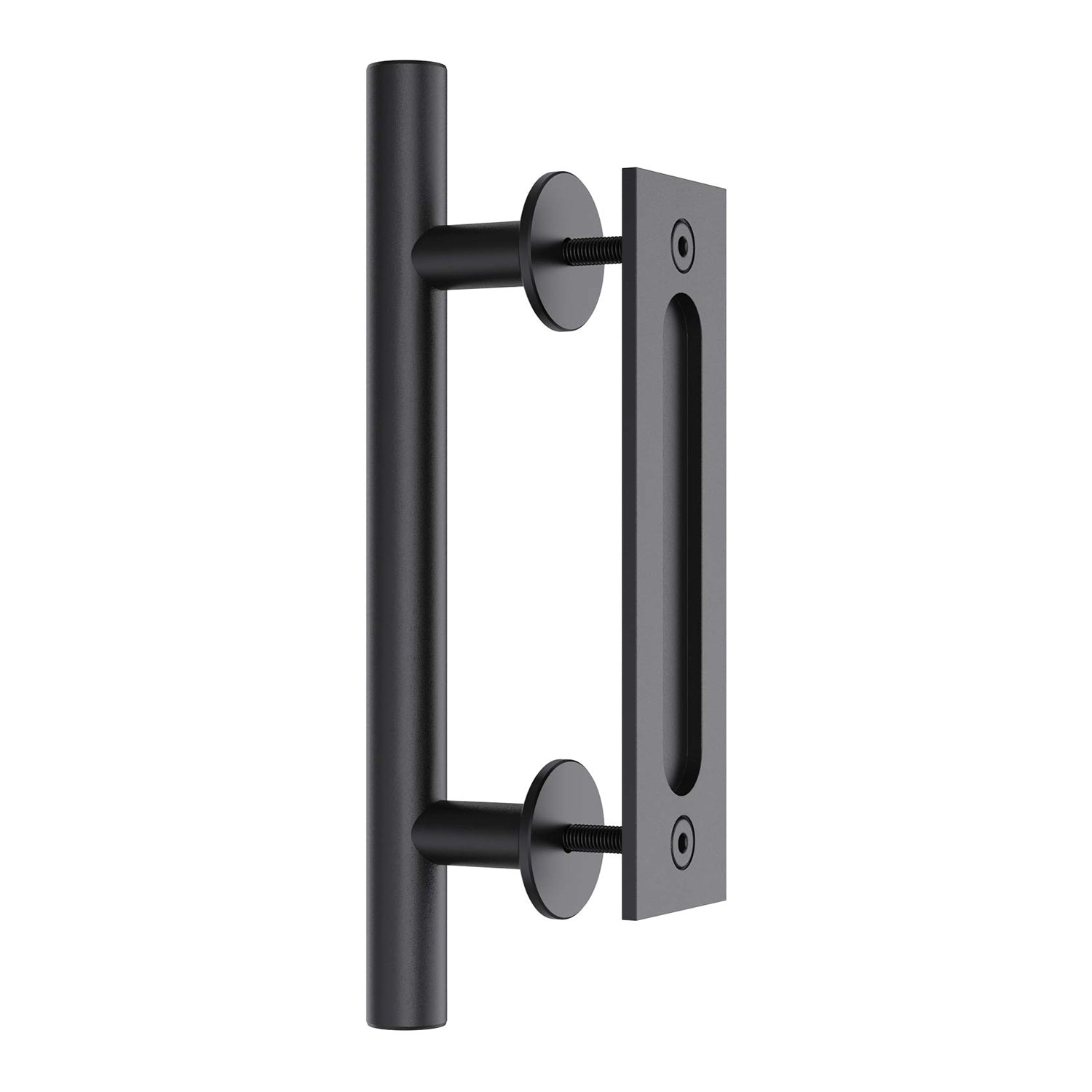 Matte Black 30cm Barn Door Handle Set, Rust-Resistant