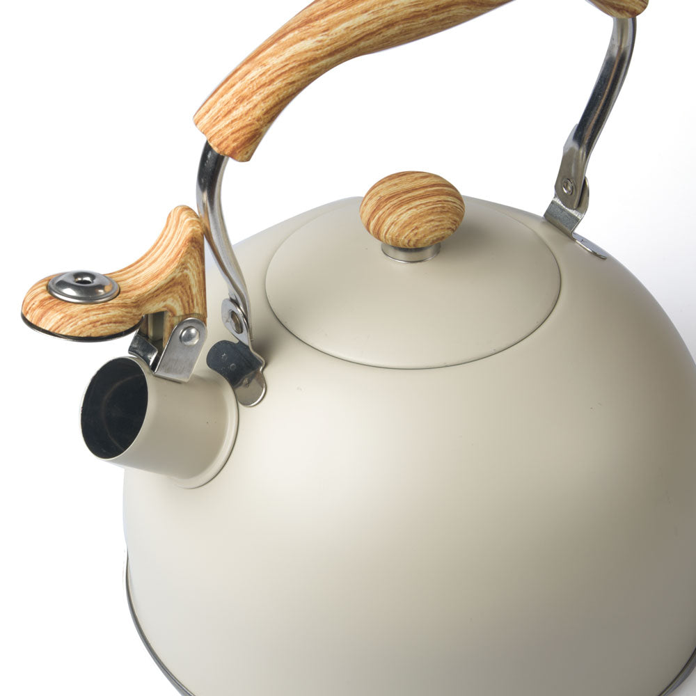 Anti-Rust Stainless Steel Whistling Tea Kettle 2.5L Cream