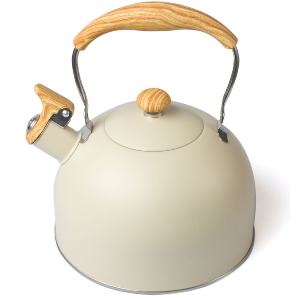 Anti-Rust Stainless Steel Whistling Tea Kettle 2.5L Cream