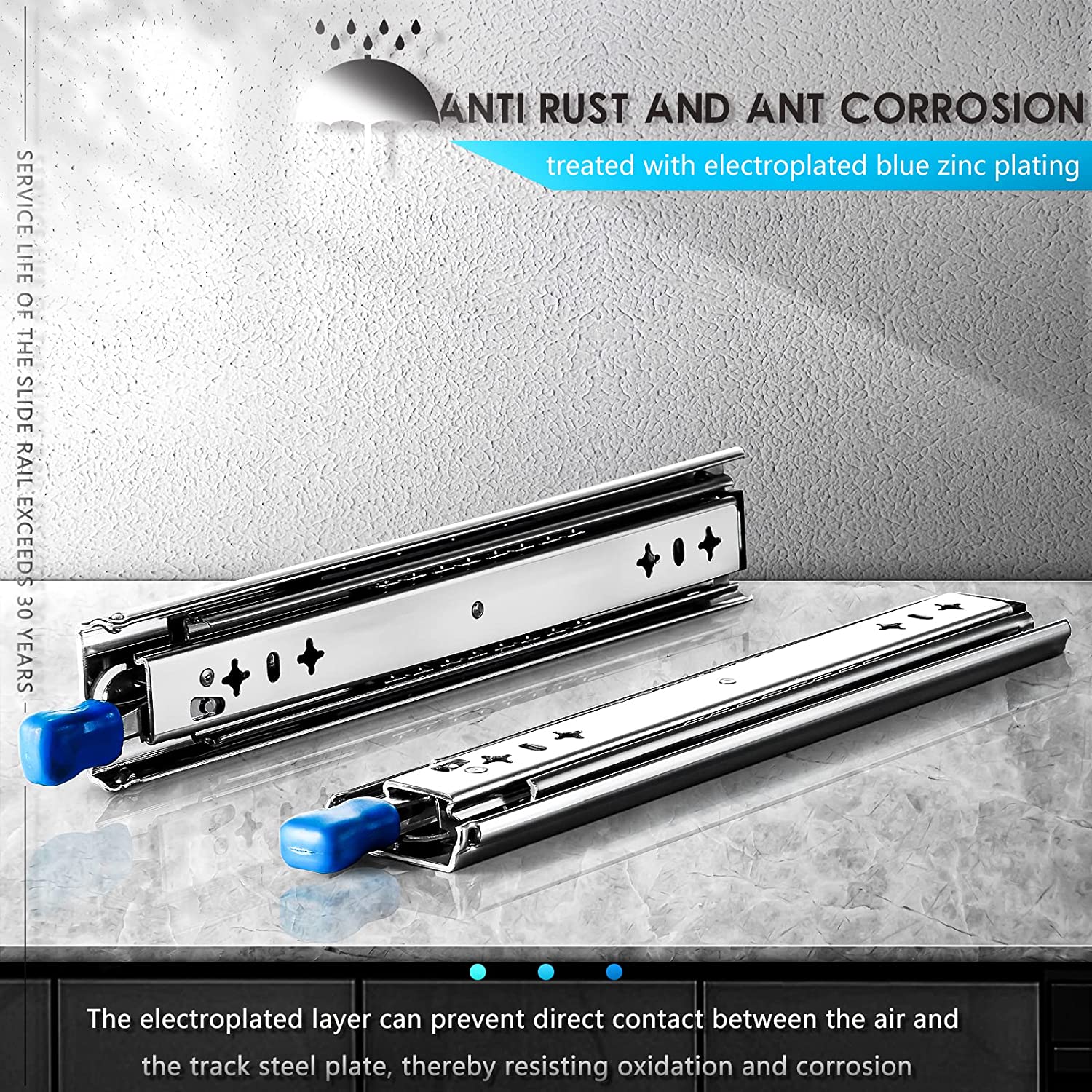 Heavy Duty 14" Locking Drawer Slides 150KG Capacity Rails