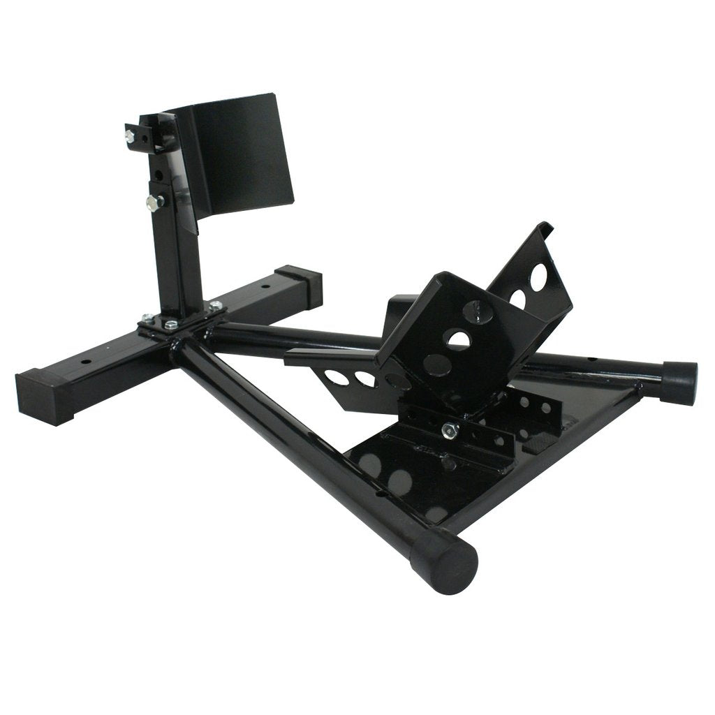 Heavy Duty Adjustable Motorcycle Wheel Chock Stand, Black