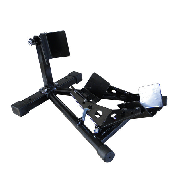 Heavy Duty Adjustable Motorcycle Wheel Chock Stand, Black