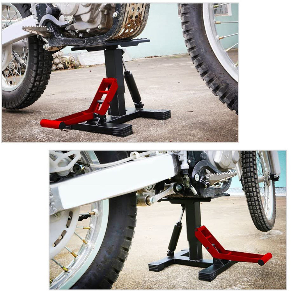 Adjustable Motorcycle Jack with Safety Pin, 330 lbs Capacity