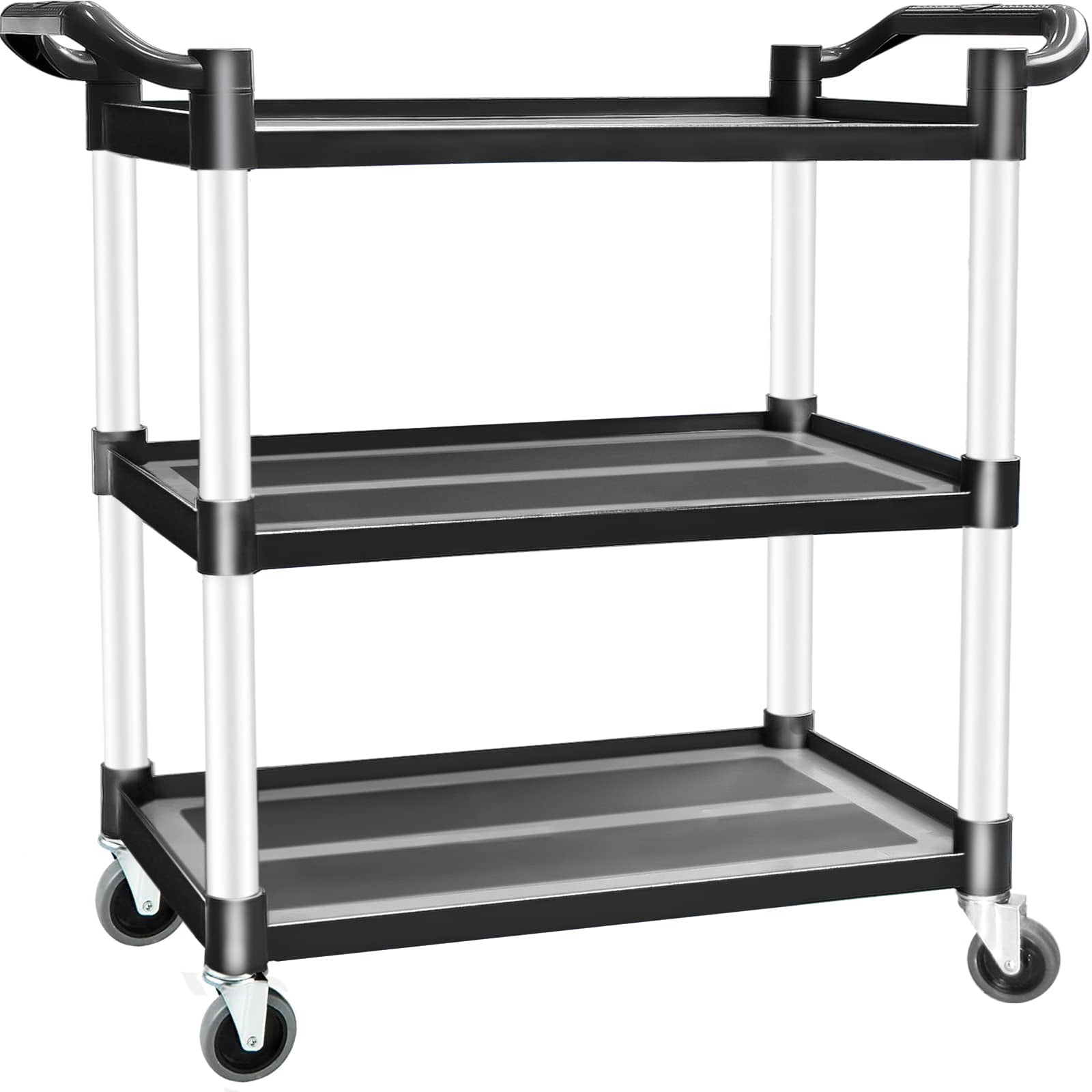 Large 3 Tier Utility Cart with 240KG Capacity, Black