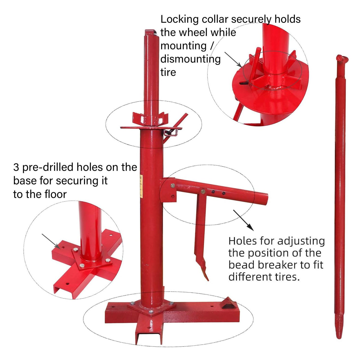 Manual Portable Hand Tyre Changer Bead Breaker Tool Mounting Home Shop Auto