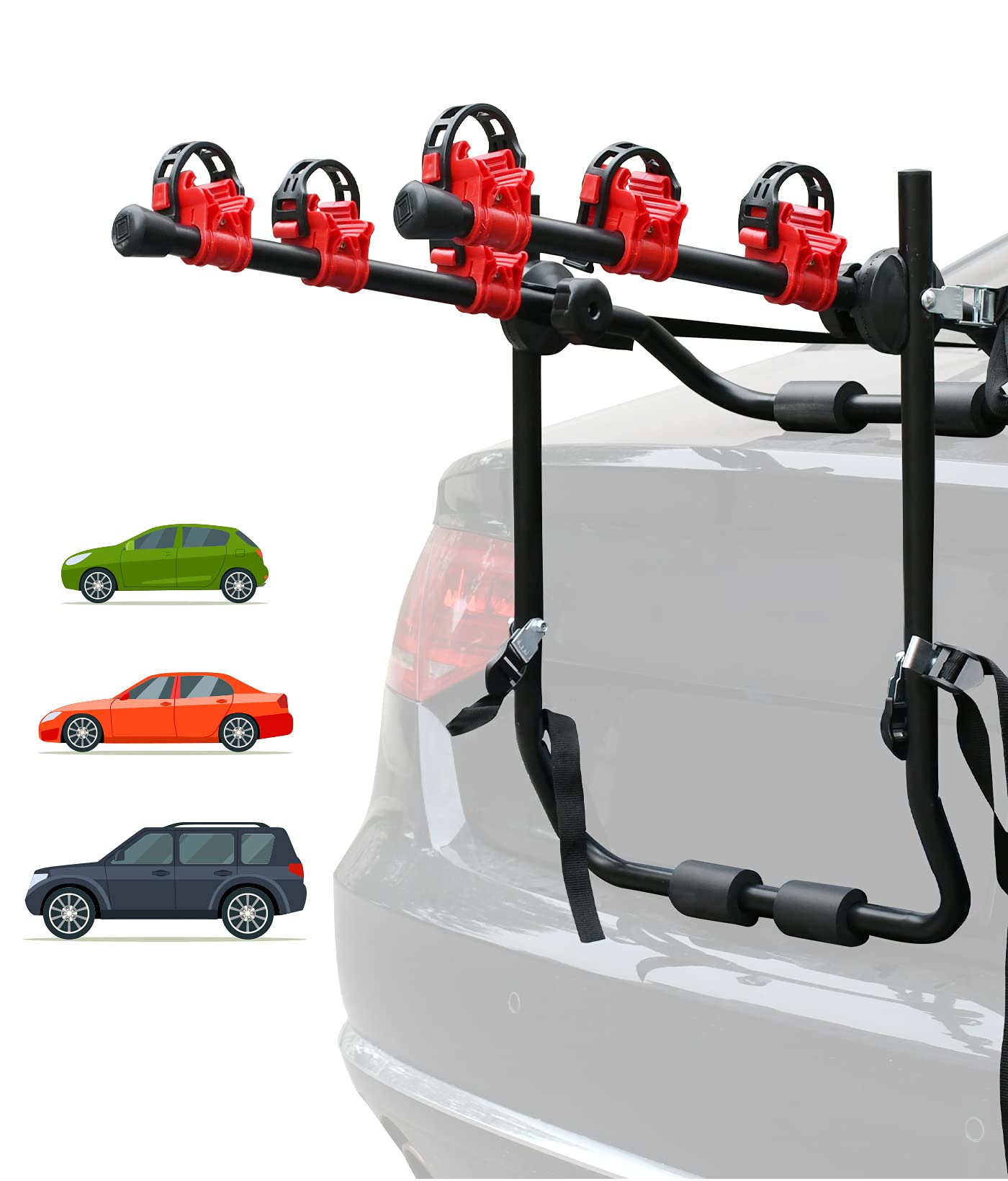 3 Bike Universal Cycle Bicycle Car Rear Carrier Rack Hanger Mount for