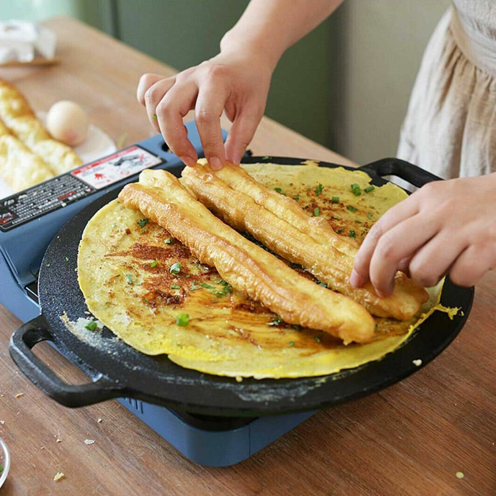 Pre-Seasoned Cast Iron 5pc Crepe Pan Set with Tools