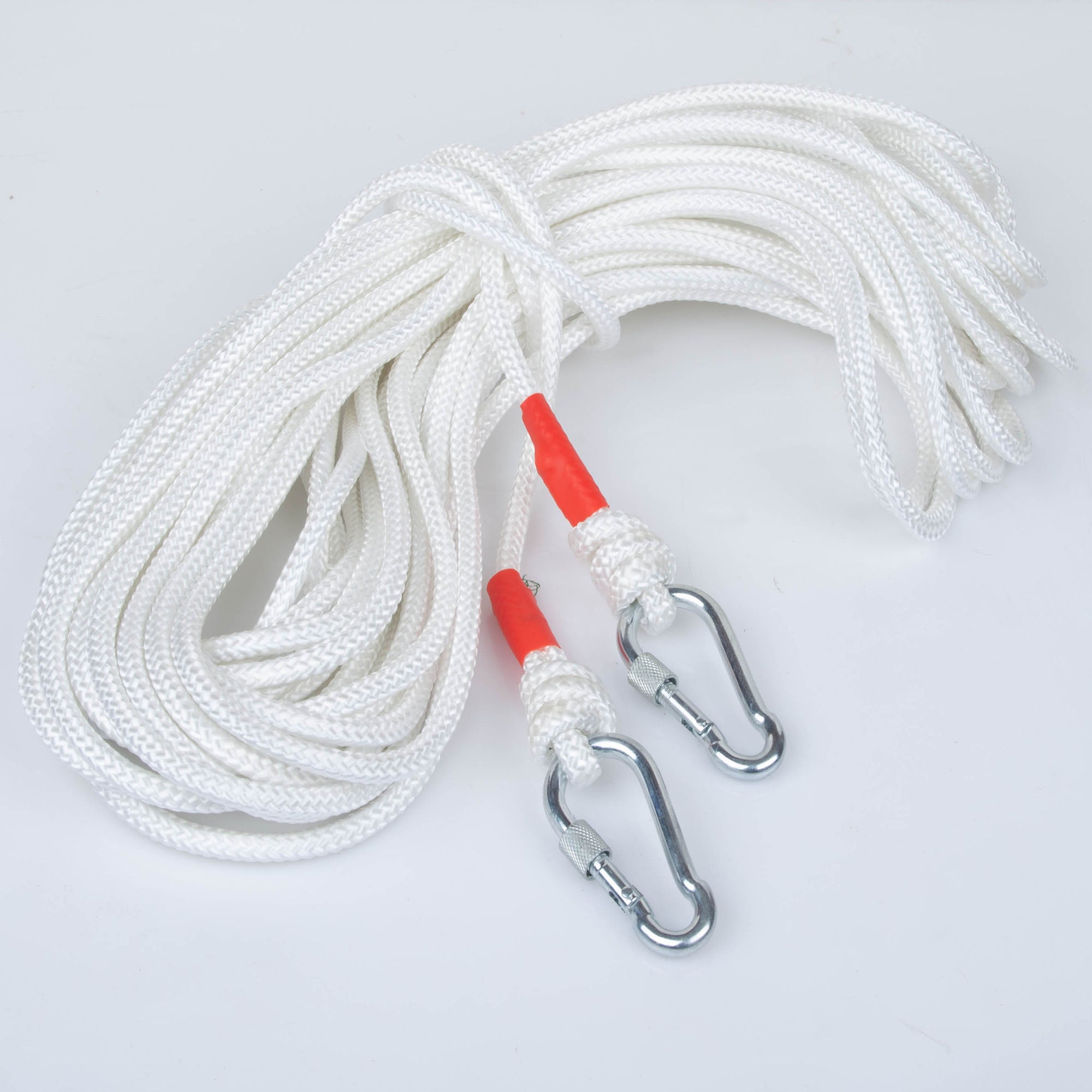 8mm Nylon Safety Climbing Rope with Carabiners 20m