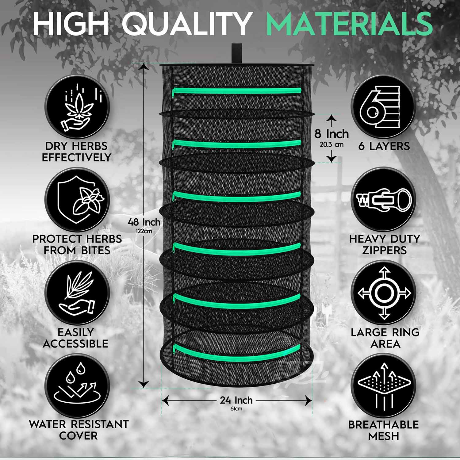 6-Layer 120cm Foldable Herb Vegetable Fruit Drying Dehydrating Rack Me
