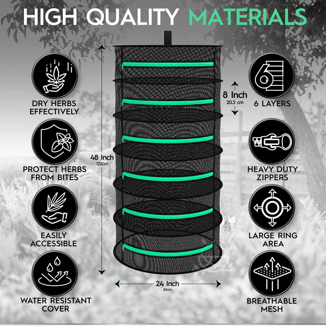 6-Layer 120cm Foldable Herb Vegetable Fruit Drying Dehydrating Rack Me