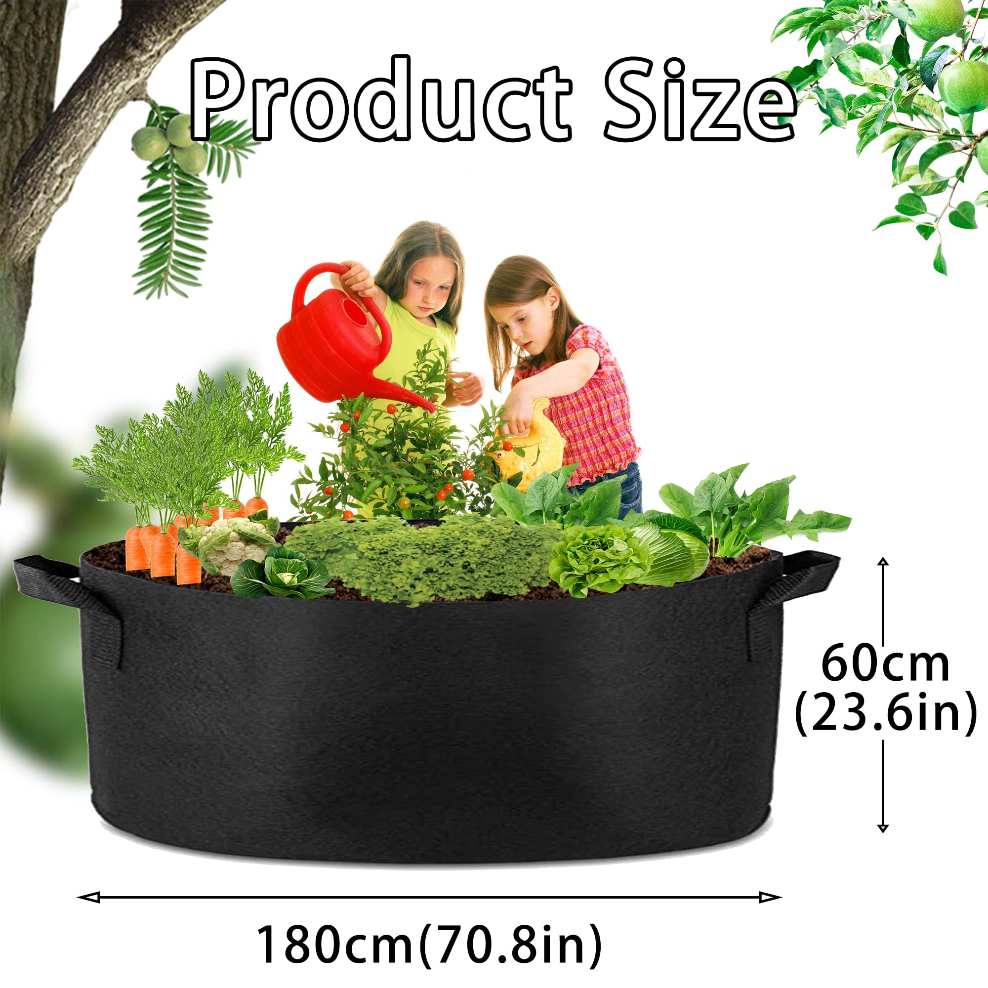 Heavy Duty 400 Gallon Grow Bag, Breathable Plant Pot with Handles