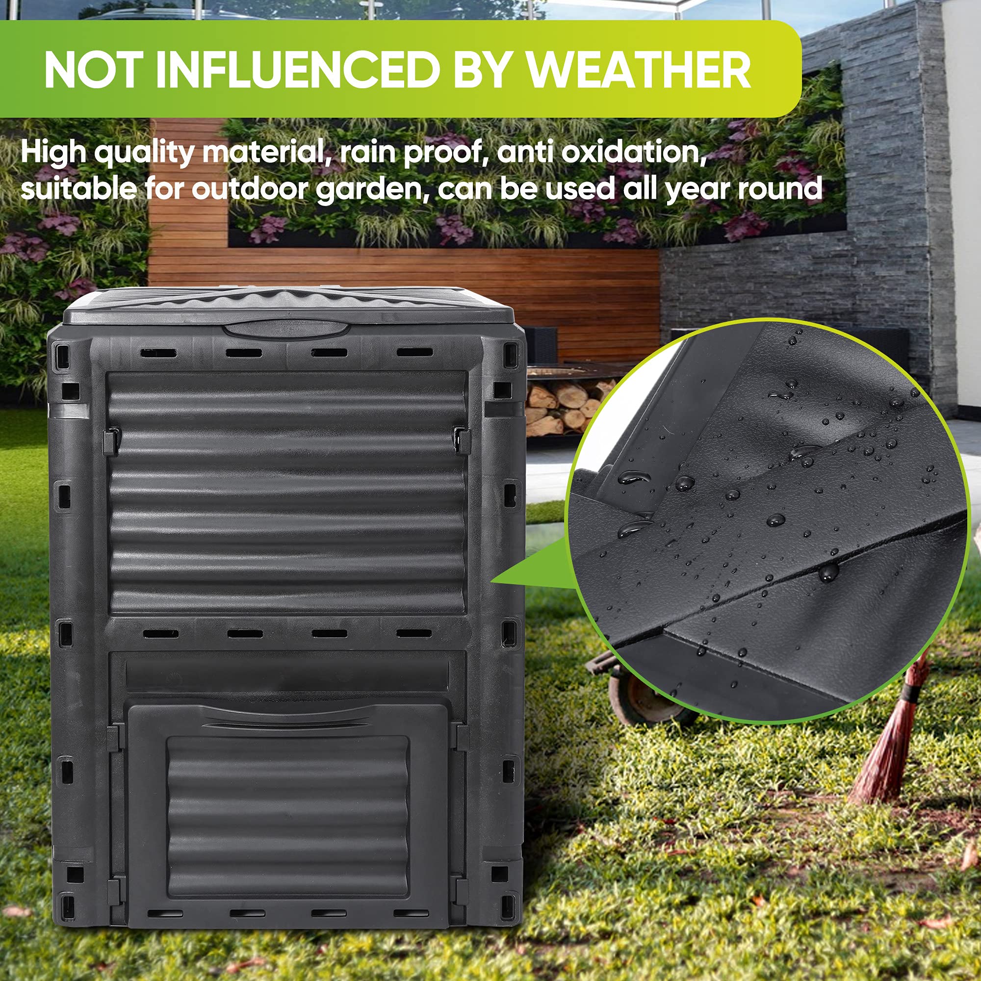 300L BPA-Free Garden Compost Bin with Air Vents