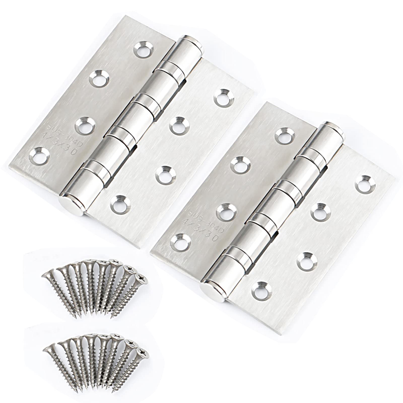 304 Stainless Steel Spring Hinges 100mm 2-Pack