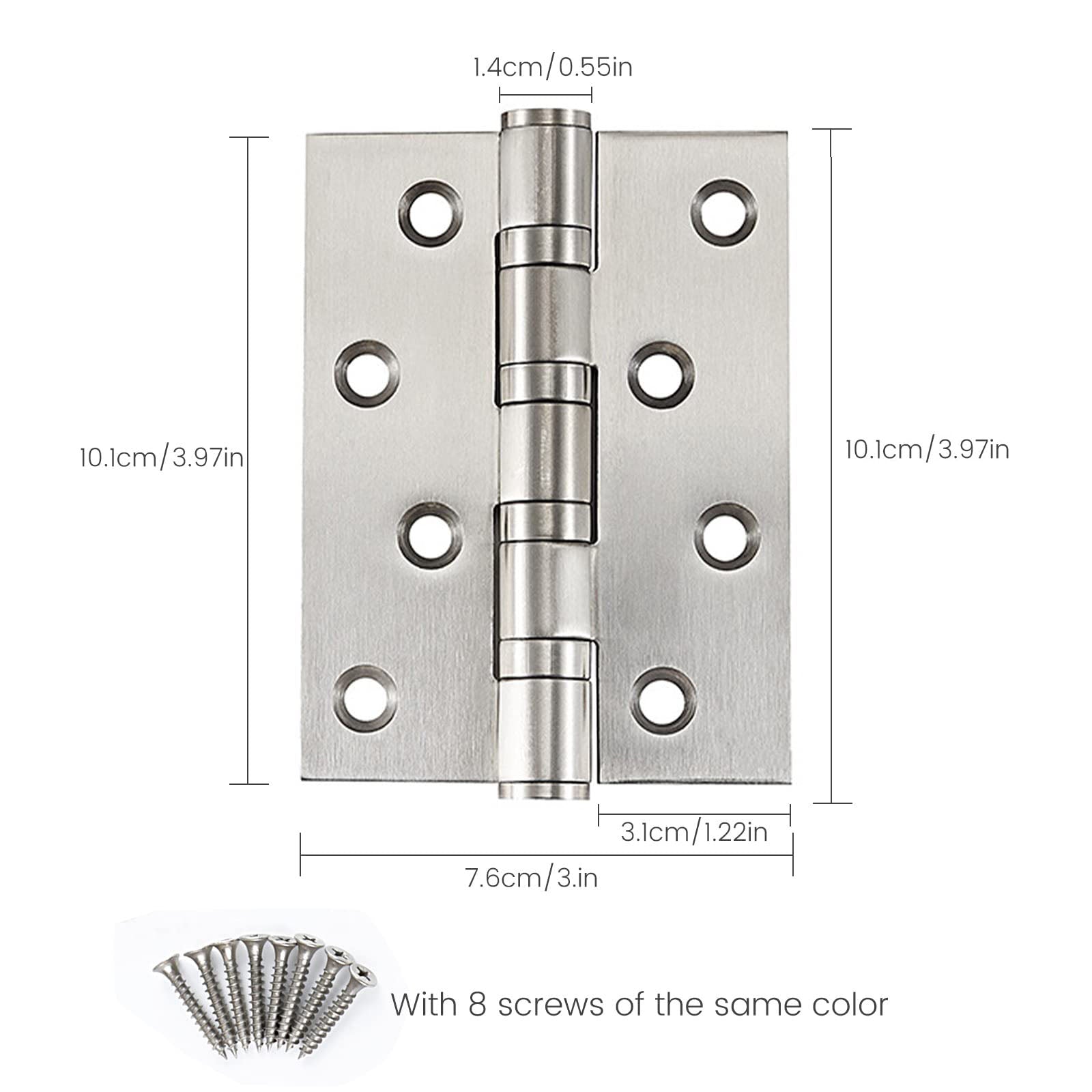 304 Stainless Steel Spring Hinges 100mm 2-Pack