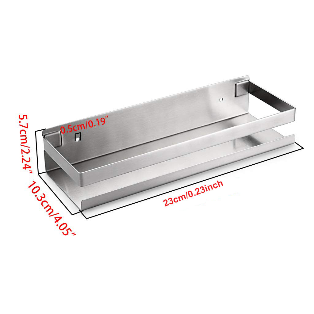 Brushed Stainless Steel Wall-Mounted Bathroom Shower Shelf