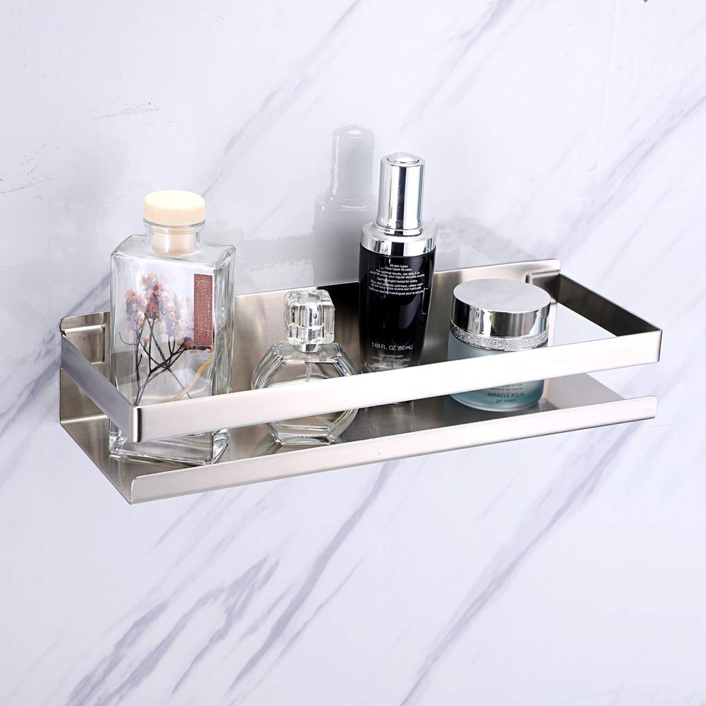 Brushed Stainless Steel Wall-Mounted Bathroom Shower Shelf