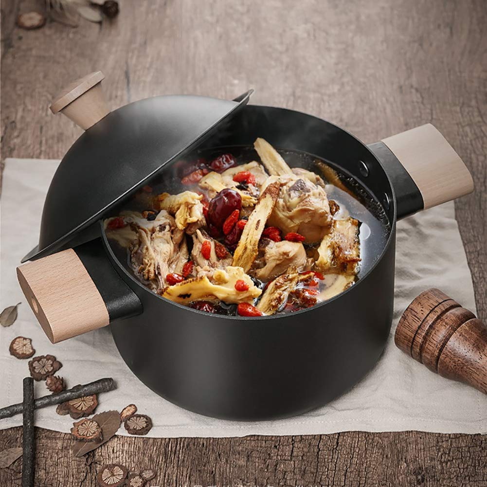 Non-stick Carbon Steel Soup Pot with Lid, 22cm