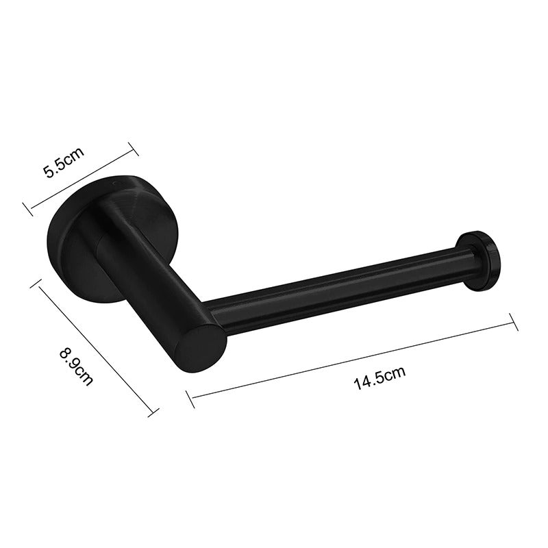 Black Self Adhesive Toilet Paper Holder - Rust-Free SUS 304