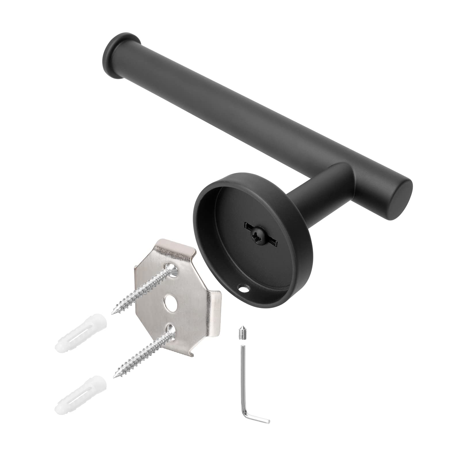 Black Stainless Steel Toilet Paper Holder, Wall Mount Rustproof