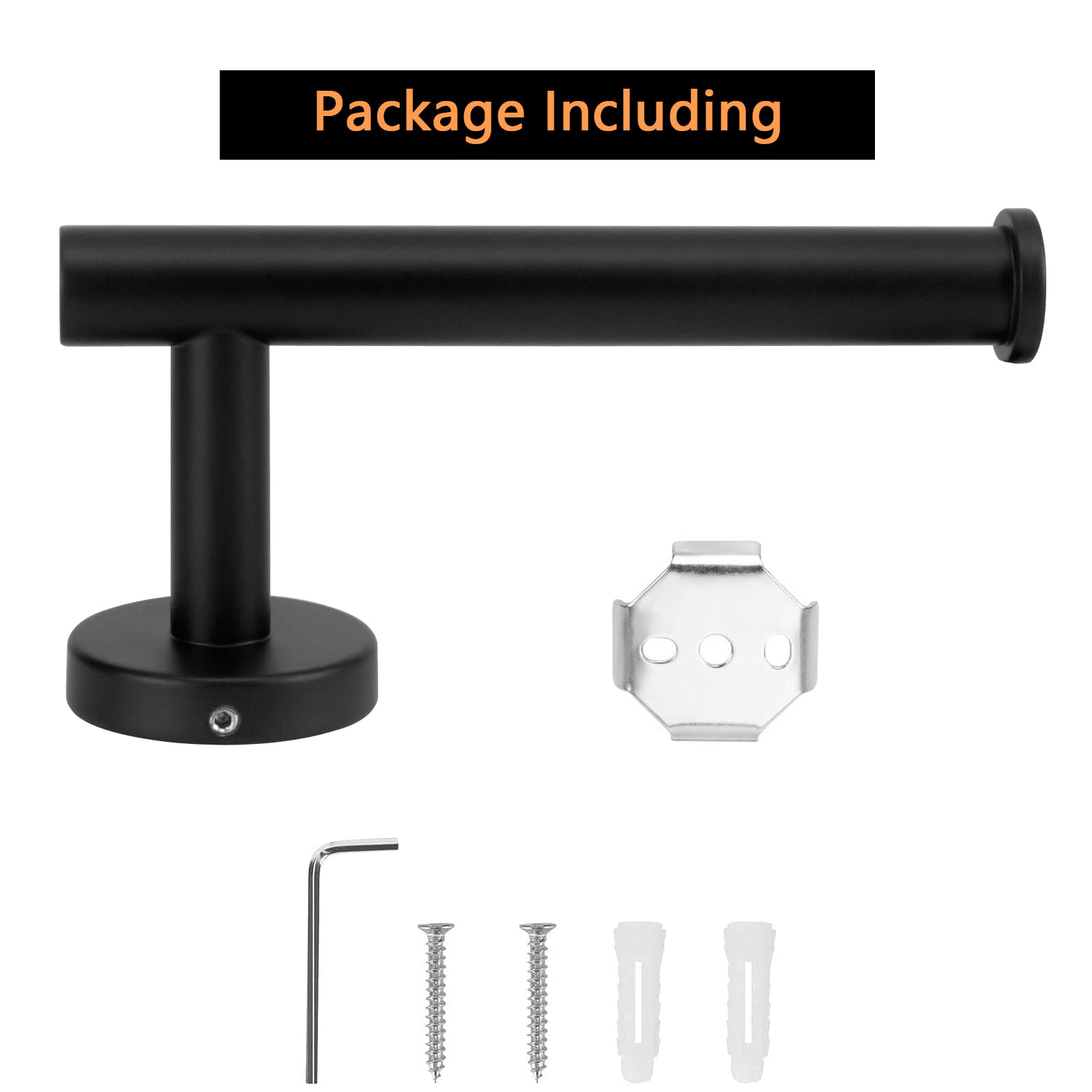 Black Stainless Steel Toilet Paper Holder, Wall Mount Rustproof