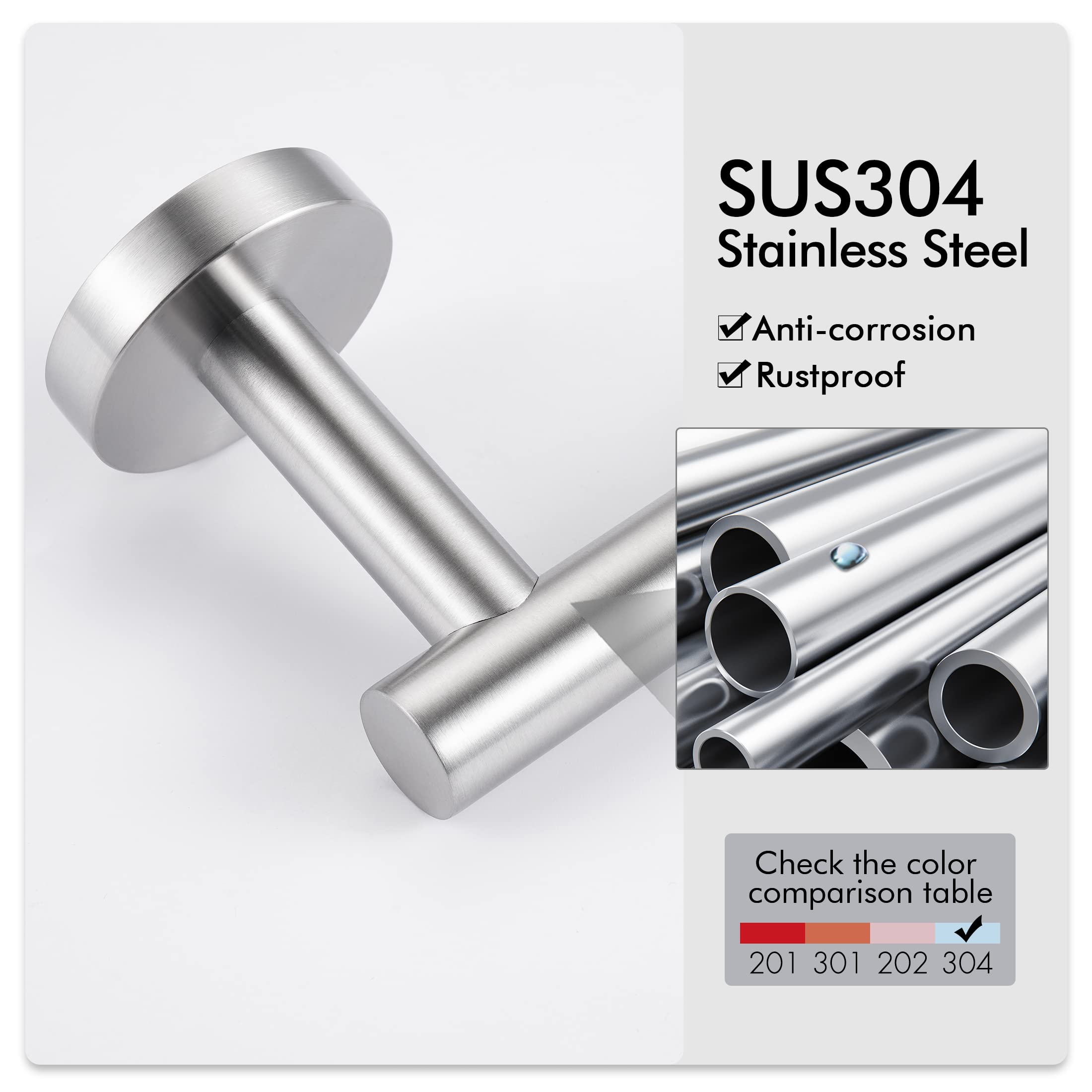 Rustproof Toilet Paper Holder, SUS304 Stainless Steel, Wall Mount