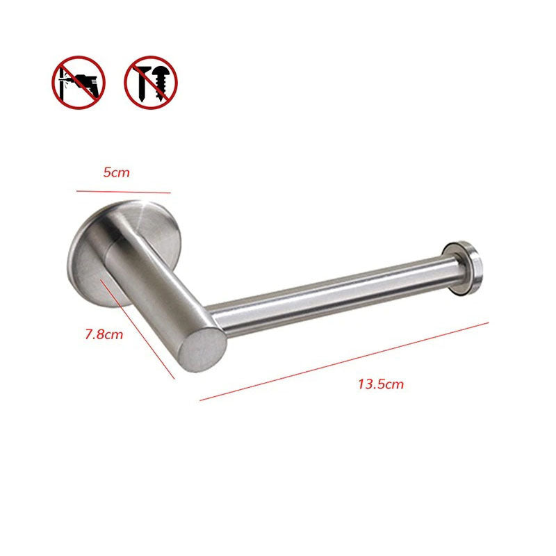 Brushed Stainless Steel Self-Adhesive Toilet Paper Holder