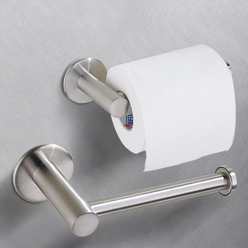 Brushed Stainless Steel Self-Adhesive Toilet Paper Holder