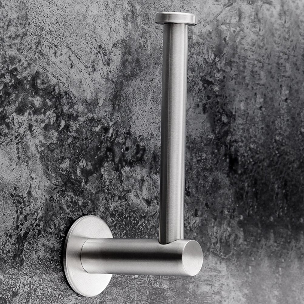 Brushed Stainless Steel Self-Adhesive Toilet Paper Holder