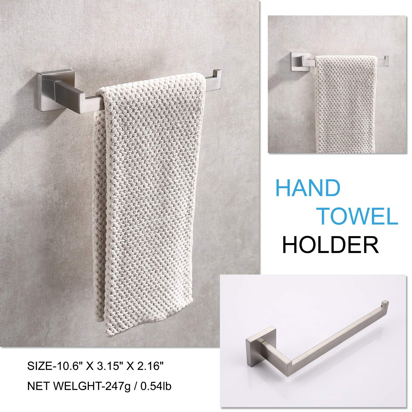 Brushed Nickel Stainless Steel Hand Towel Holder Ring