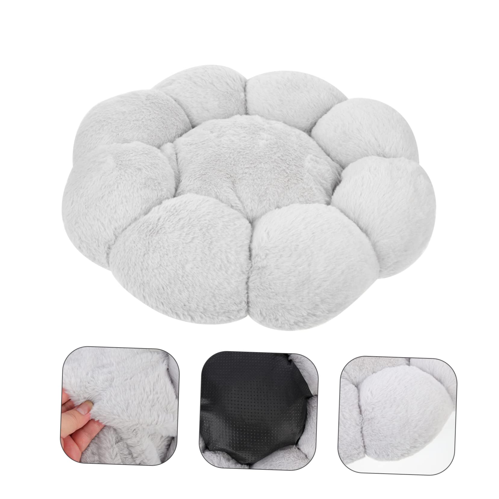 Small Plush Flower Dog Cat Bed, Non-Slip & Warm, 40cm