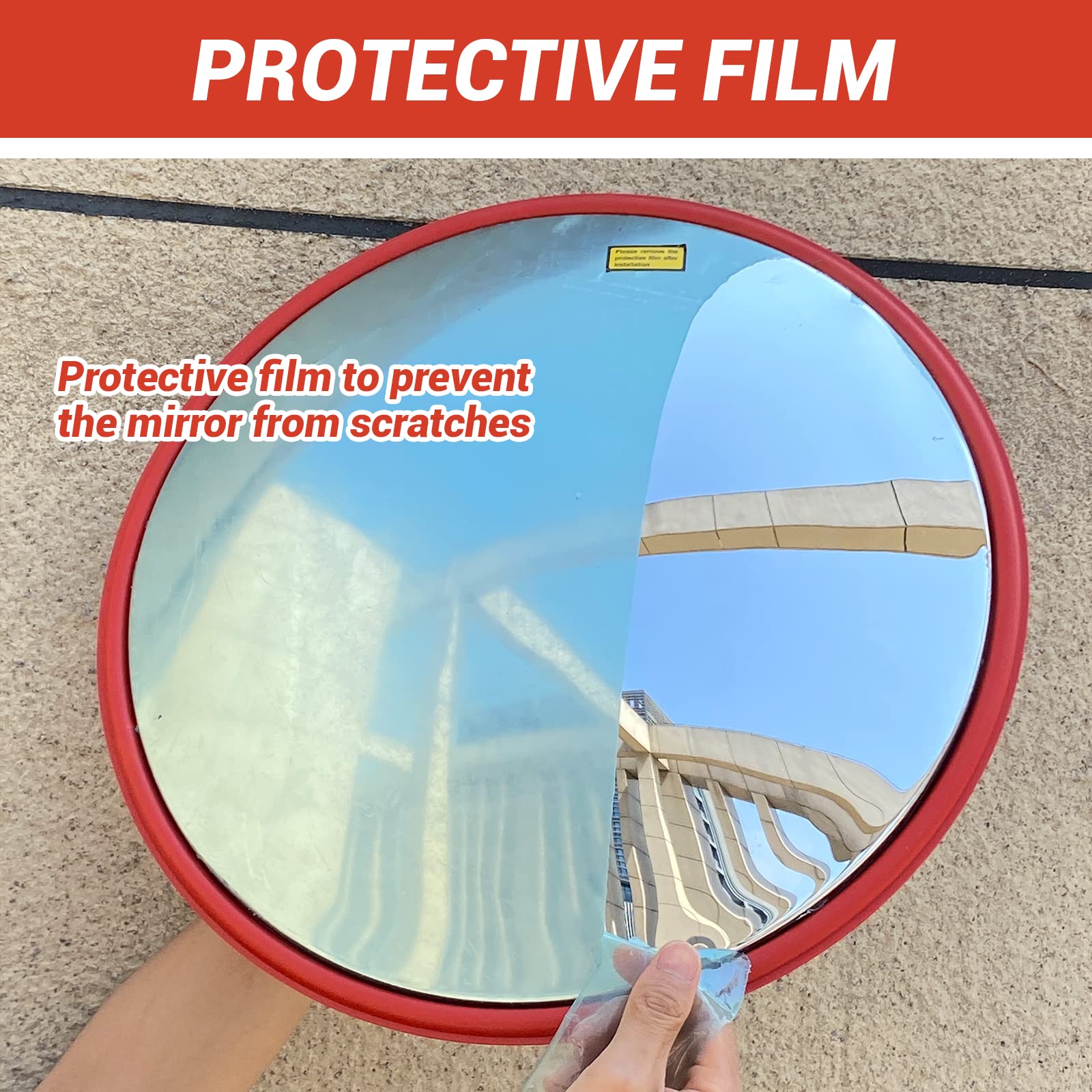 30cm Impact-Resistant Convex Traffic Mirror, Wide Angle