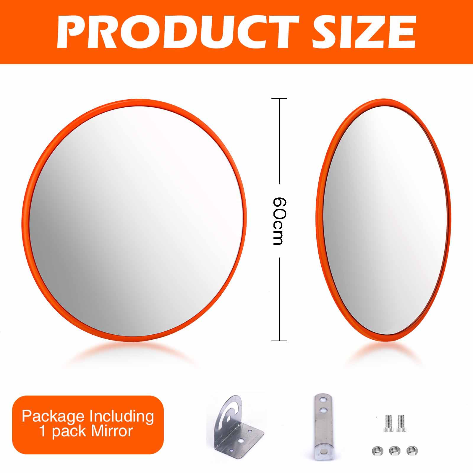 60cm Wide Angle Convex Security Mirror - Impact Resistant