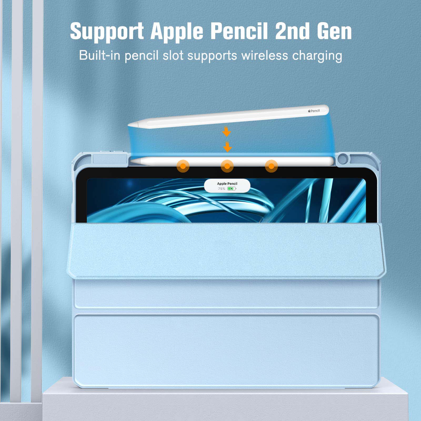 iPad 10.9 Case 2022 with Pencil Holder, Auto Wake/Sleep, Sky Blue