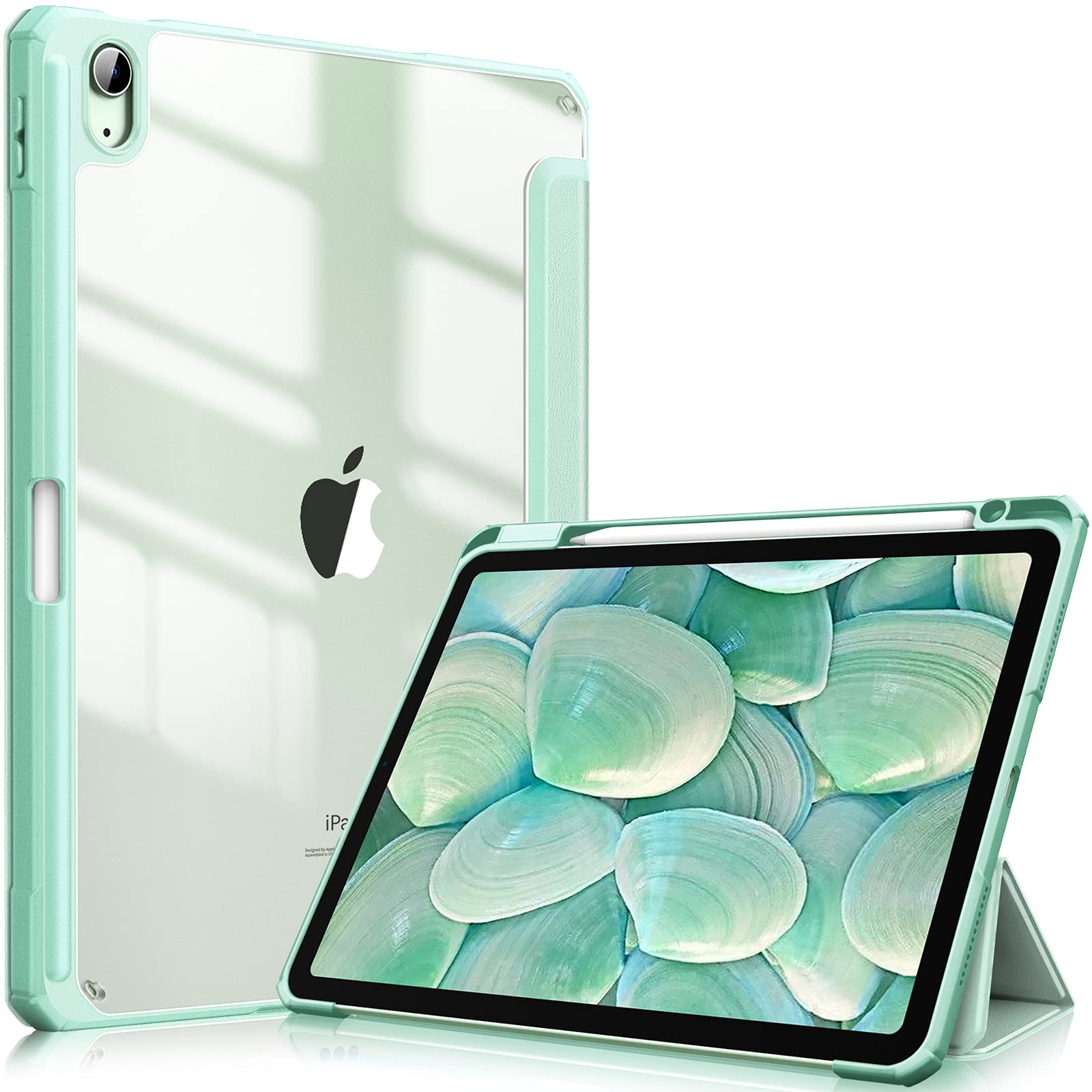 Soft TPU Clear iPad 10.9 Inch 2022 Case w/Pencil Holder