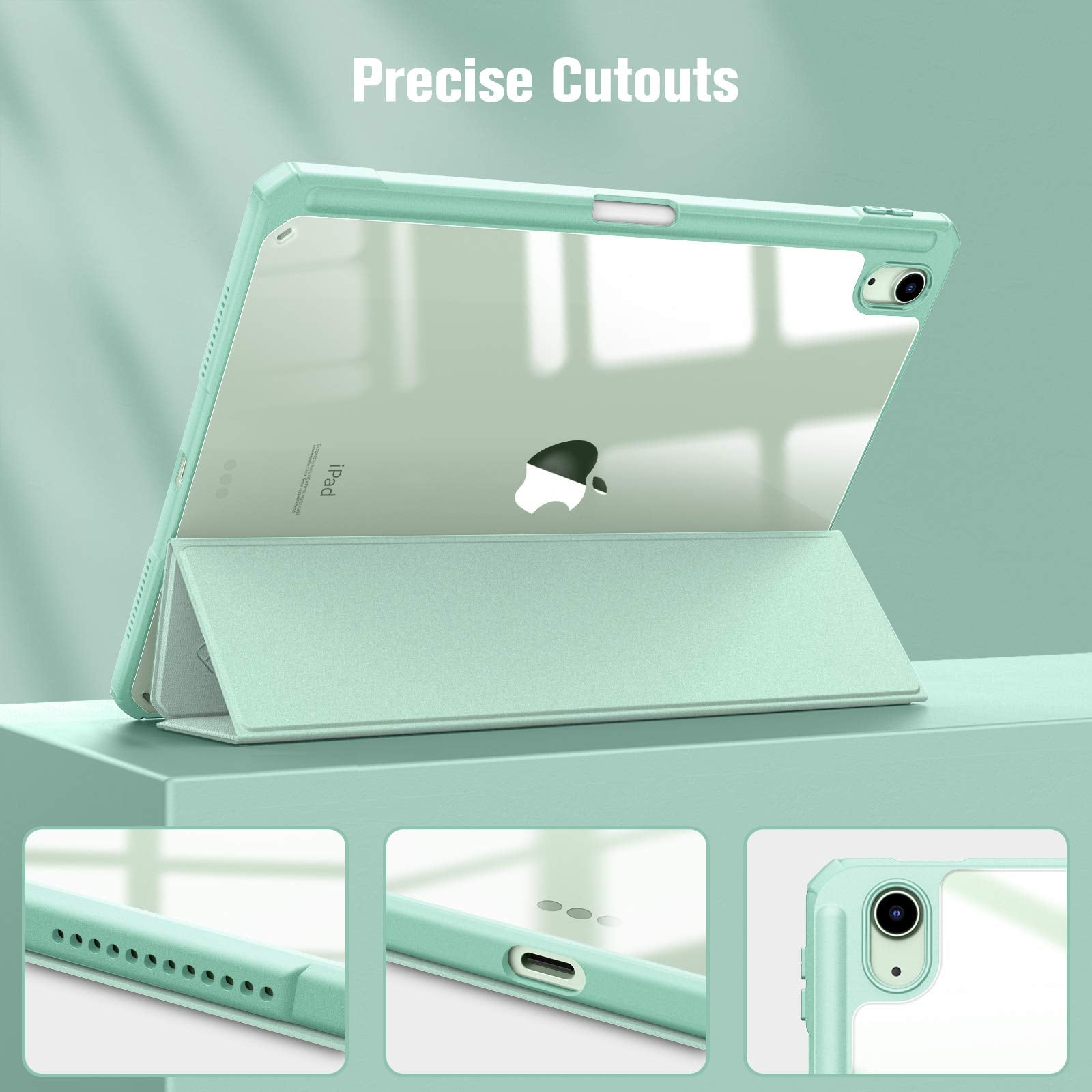 Soft TPU Clear iPad 10.9 Inch 2022 Case w/Pencil Holder