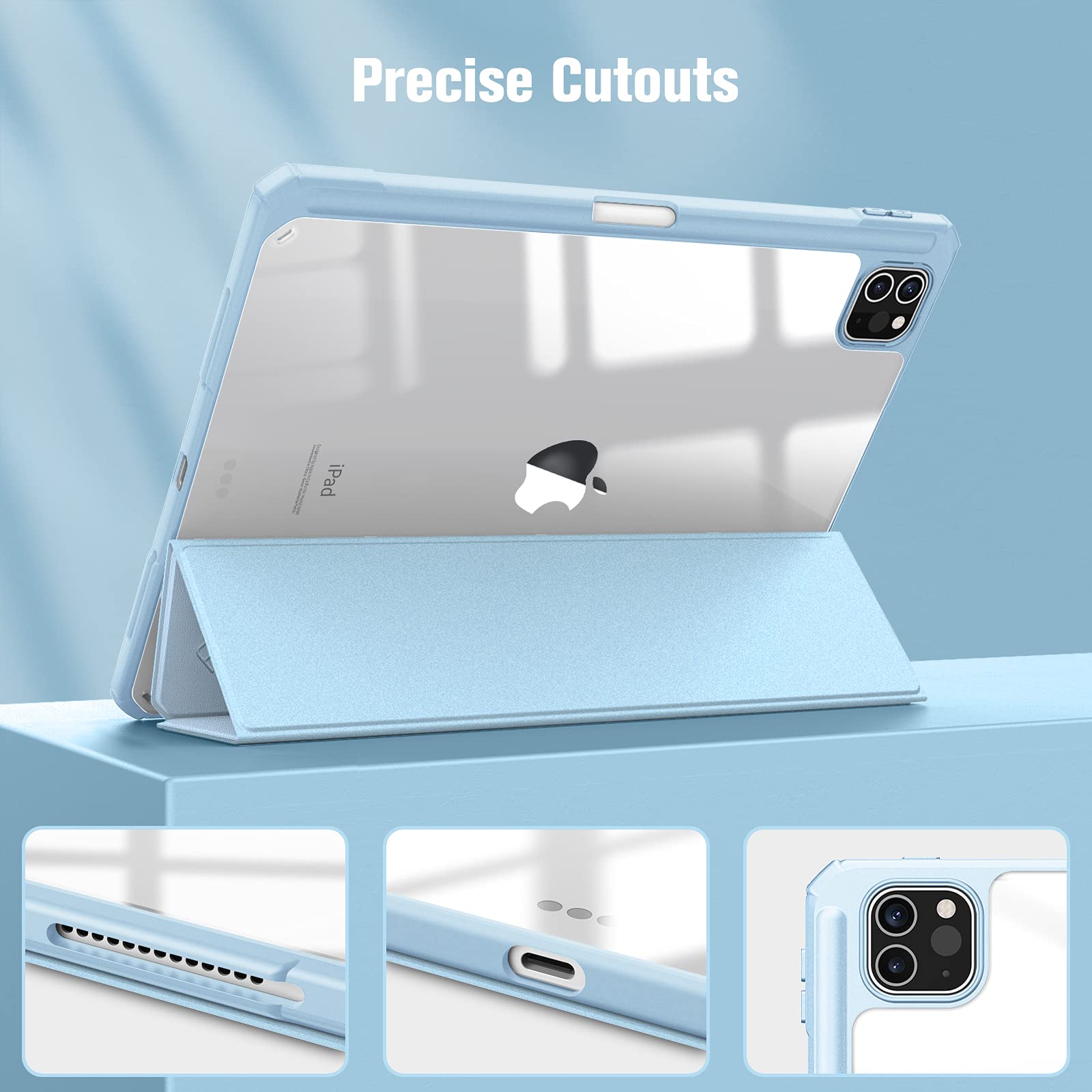 iPad Pro 11 Inch Soft TPU Smart Case Stand Clear Cover